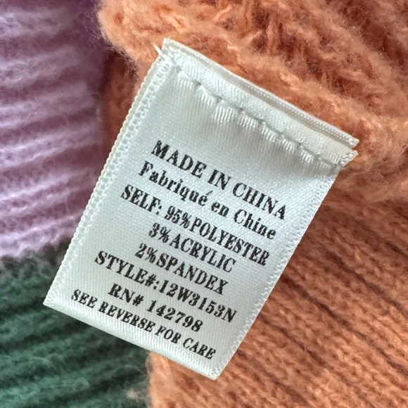 ALTER’D STATE Colorful Patchwork Women's Cozy Sweater Color Block Boho Size S - Picture 8 of 8